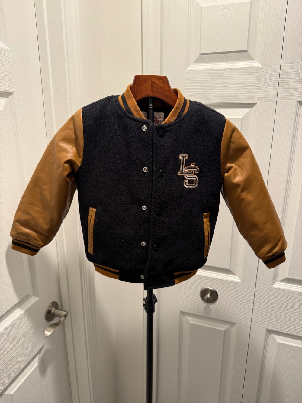 Levi's Black and Tan Kids' Letterman Jacket